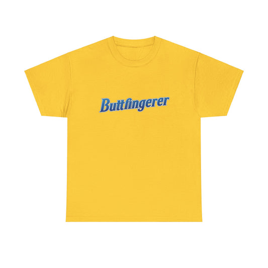 Funny Y2k joke shirt "Buttfingerer" Butterfinger Heavy Cotton Tee